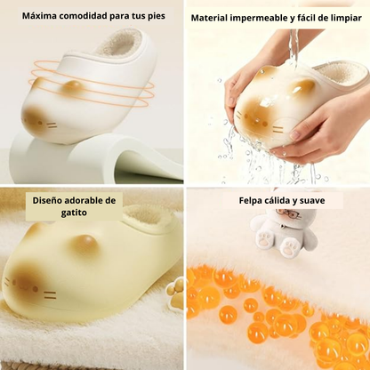 Pawdly™ Pantuflas Suaves de Gatito